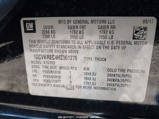 Photo 8 VIN: 1GCVKREC4HZ361276 - CHEVROLET SILVERADO 1500 