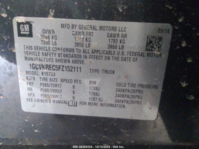 Photo 8 VIN: 1GCVKREC5FZ152111 - CHEVROLET SILVERADO 1500 