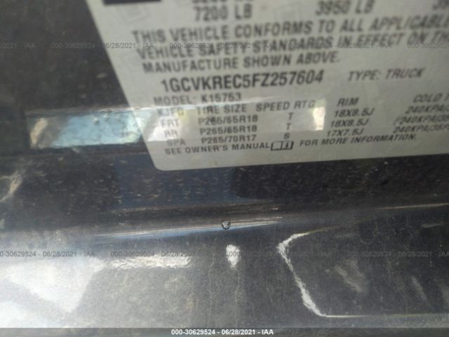 Photo 8 VIN: 1GCVKREC5FZ257604 - CHEVROLET SILVERADO 1500 