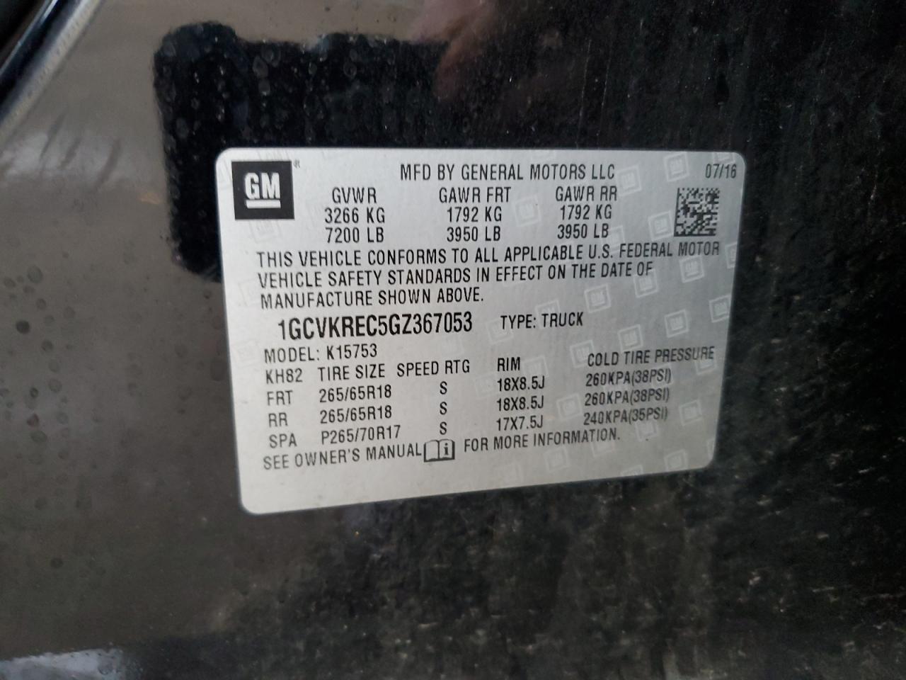 Photo 11 VIN: 1GCVKREC5GZ367053 - CHEVROLET SILVERADO 