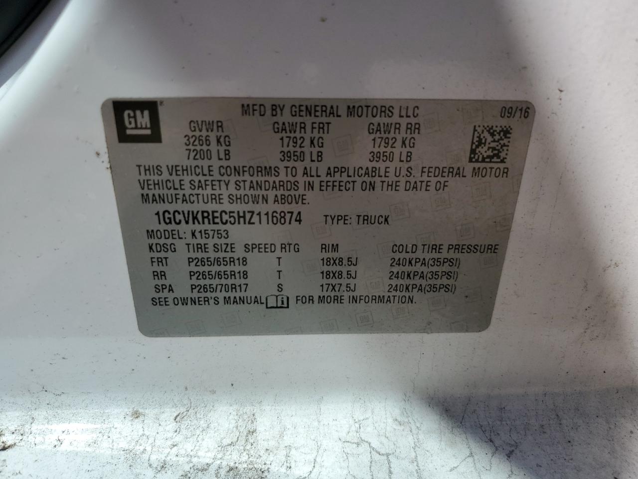 Photo 11 VIN: 1GCVKREC5HZ116874 - CHEVROLET SILVERADO 