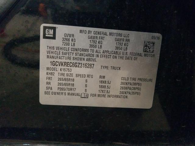 Photo 9 VIN: 1GCVKREC6GZ316287 - CHEVROLET SILVERADO 