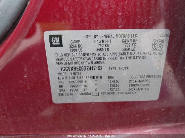 Photo 8 VIN: 1GCVKREC6GZ417152 - CHEVROLET SILVERADO 1500 