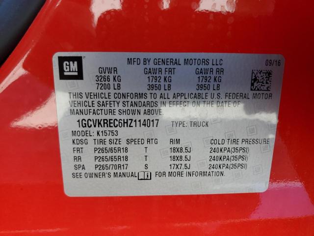 Photo 11 VIN: 1GCVKREC6HZ114017 - CHEVROLET SILVERADO 