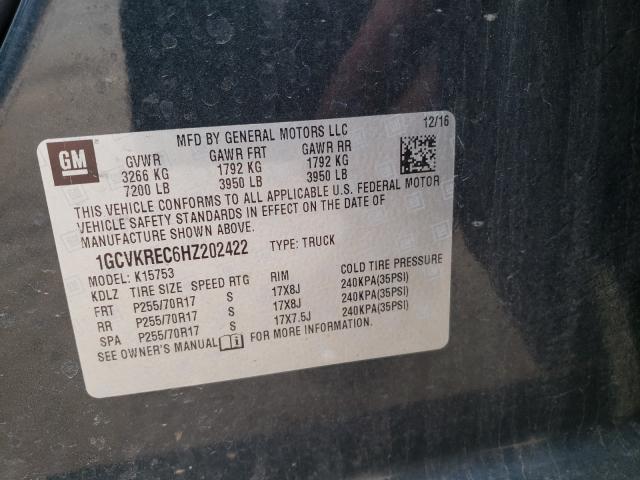 Photo 9 VIN: 1GCVKREC6HZ202422 - CHEVROLET SILVERADO 