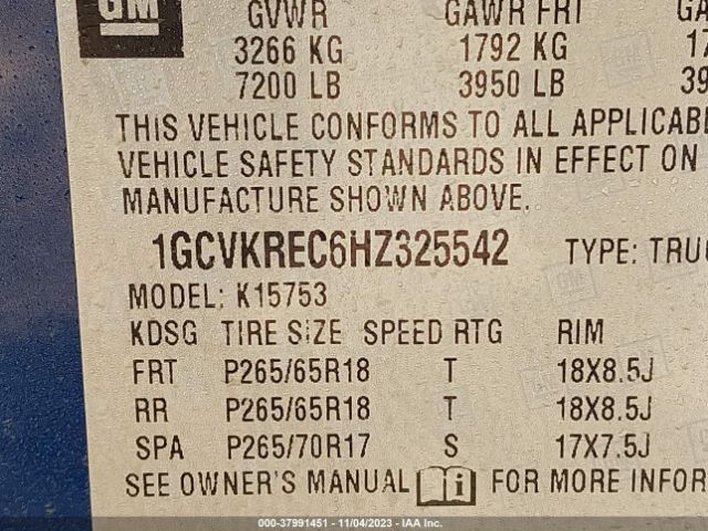 Photo 8 VIN: 1GCVKREC6HZ325542 - CHEVROLET SILVERADO 1500 