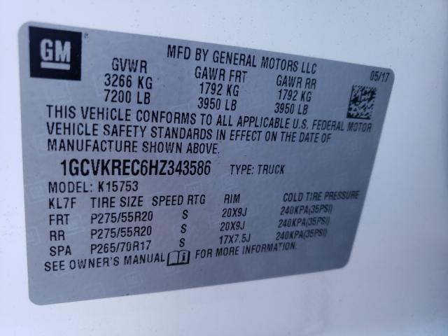 Photo 9 VIN: 1GCVKREC6HZ343586 - CHEVROLET SILVERADO 