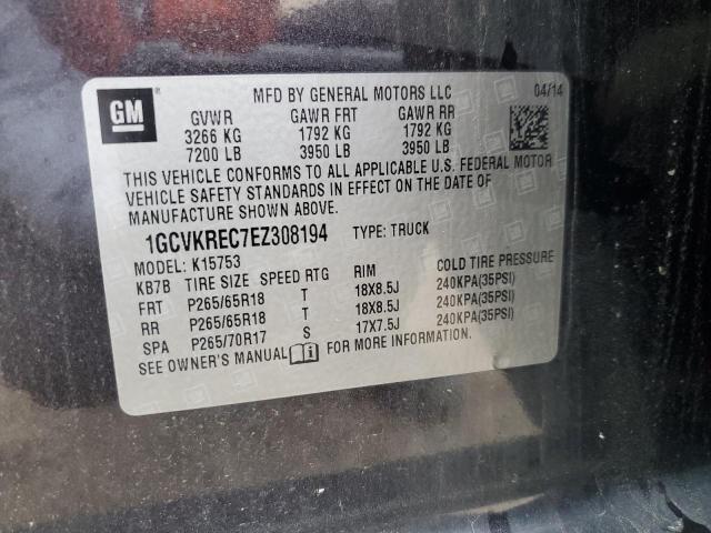 Photo 9 VIN: 1GCVKREC7EZ308194 - CHEVROLET SILVERADO 