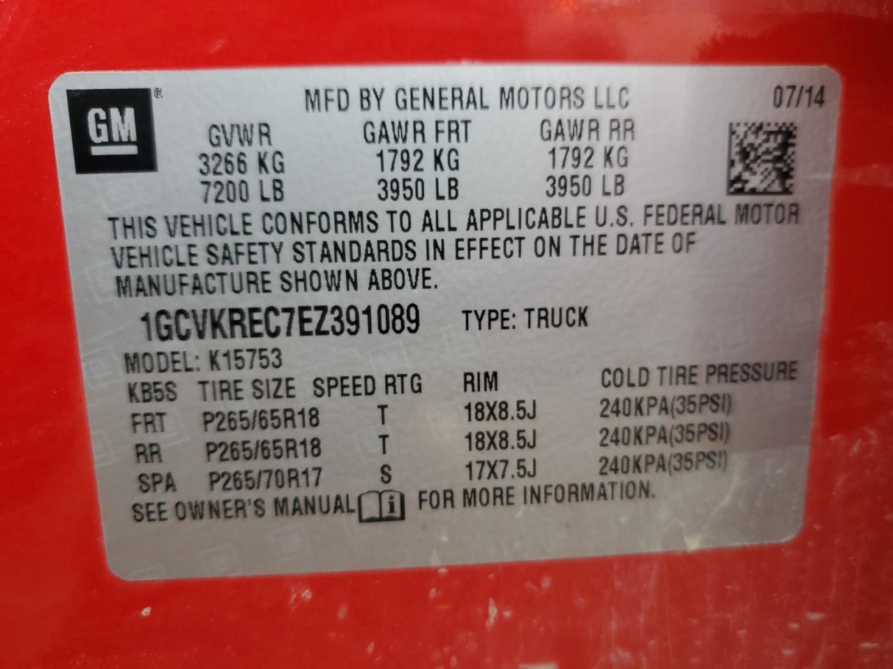 Photo 11 VIN: 1GCVKREC7EZ391089 - CHEVROLET SILVERADO 