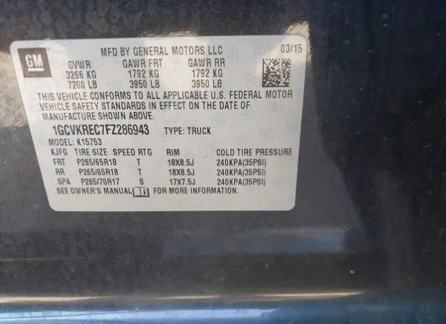 Photo 8 VIN: 1GCVKREC7FZ286943 - CHEVROLET SILVERADO 1500 