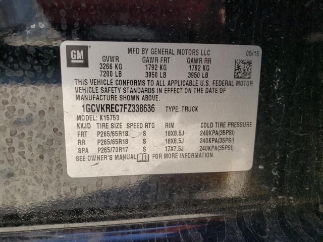 Photo 9 VIN: 1GCVKREC7FZ338636 - CHEVROLET SILVERADO 