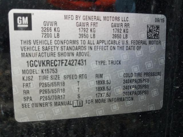 Photo 9 VIN: 1GCVKREC7FZ427431 - CHEVROLET SILVERADO 