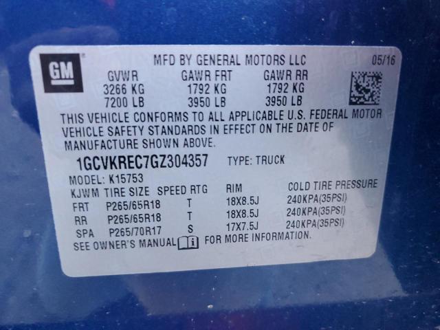 Photo 11 VIN: 1GCVKREC7GZ304357 - CHEVROLET SILVERADO 