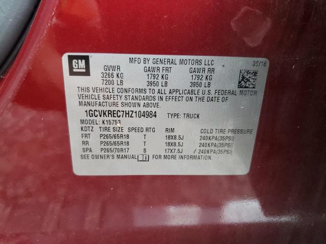 Photo 12 VIN: 1GCVKREC7HZ104984 - CHEVROLET SILVERADO 