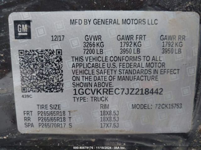 Photo 8 VIN: 1GCVKREC7JZ218442 - CHEVROLET SILVERADO 