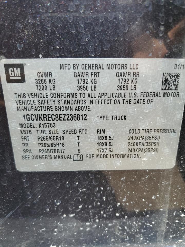 Photo 11 VIN: 1GCVKREC8EZ236812 - CHEVROLET SILVERADO 