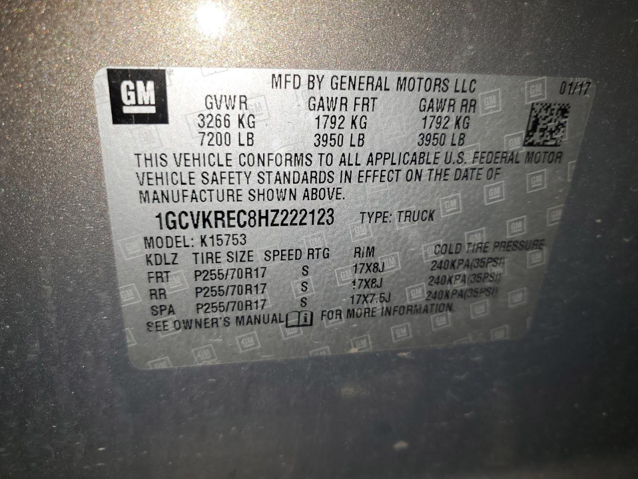 Photo 12 VIN: 1GCVKREC8HZ222123 - CHEVROLET SILVERADO 