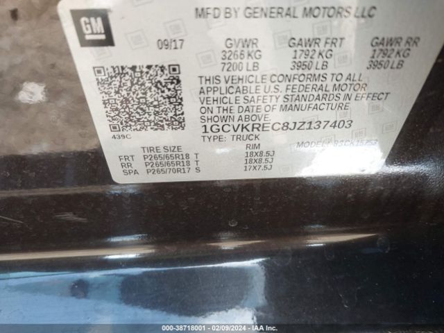 Photo 8 VIN: 1GCVKREC8JZ137403 - CHEVROLET SILVERADO 1500 