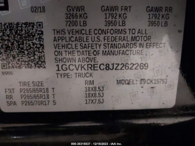 Photo 8 VIN: 1GCVKREC8JZ262269 - CHEVROLET SILVERADO 1500 