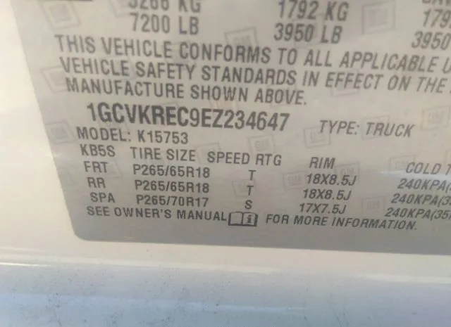 Photo 8 VIN: 1GCVKREC9EZ234647 - CHEVROLET SILVERADO 1500 