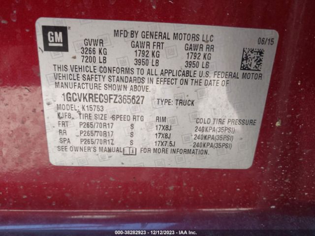 Photo 8 VIN: 1GCVKREC9FZ365627 - CHEVROLET SILVERADO 