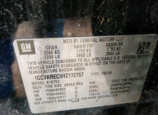 Photo 8 VIN: 1GCVKREC9HZ172767 - CHEVROLET SILVERADO 1500 