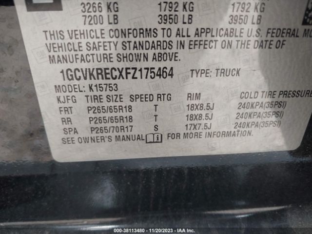 Photo 8 VIN: 1GCVKRECXFZ175464 - CHEVROLET SILVERADO 1500 