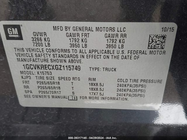 Photo 8 VIN: 1GCVKRECXGZ115749 - CHEVROLET SILVERADO 1500 