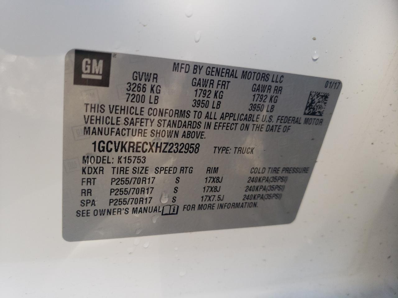 Photo 11 VIN: 1GCVKRECXHZ232958 - CHEVROLET SILVERADO 