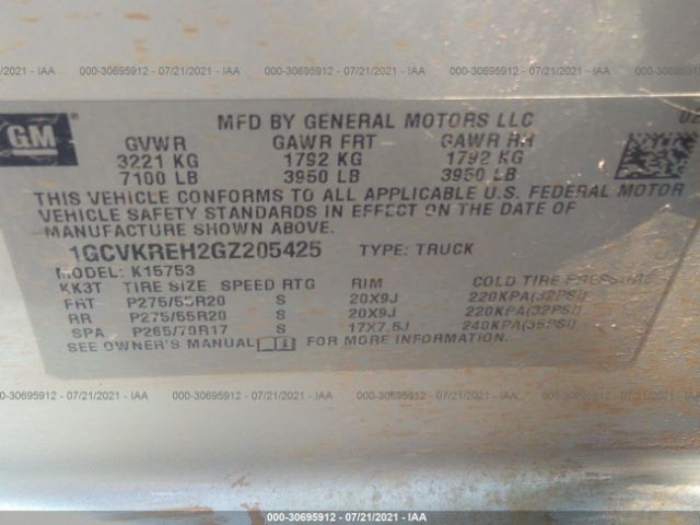 Photo 8 VIN: 1GCVKREH2GZ205425 - CHEVROLET SILVERADO 1500 