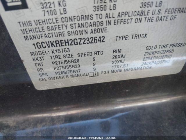 Photo 8 VIN: 1GCVKREH2GZ232642 - CHEVROLET SILVERADO 1500 