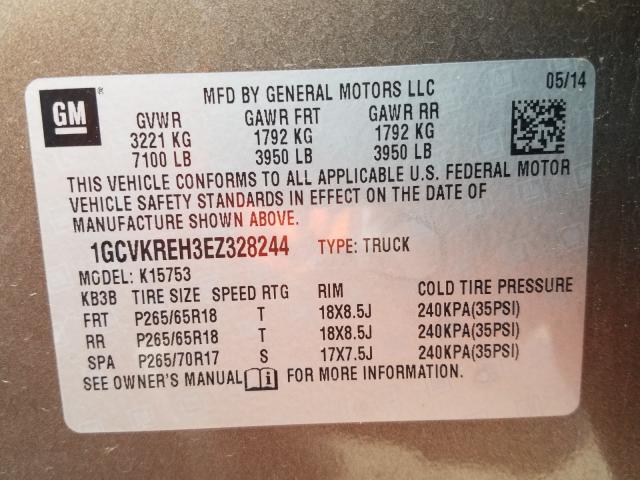 Photo 9 VIN: 1GCVKREH3EZ328244 - CHEVROLET SILVERADO 