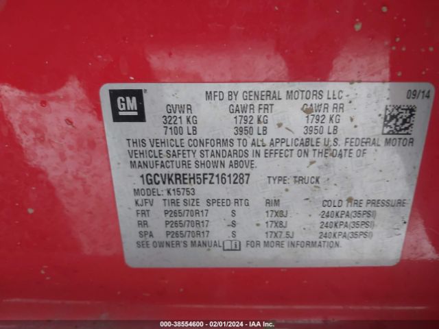 Photo 8 VIN: 1GCVKREH5FZ161287 - CHEVROLET SILVERADO 1500 