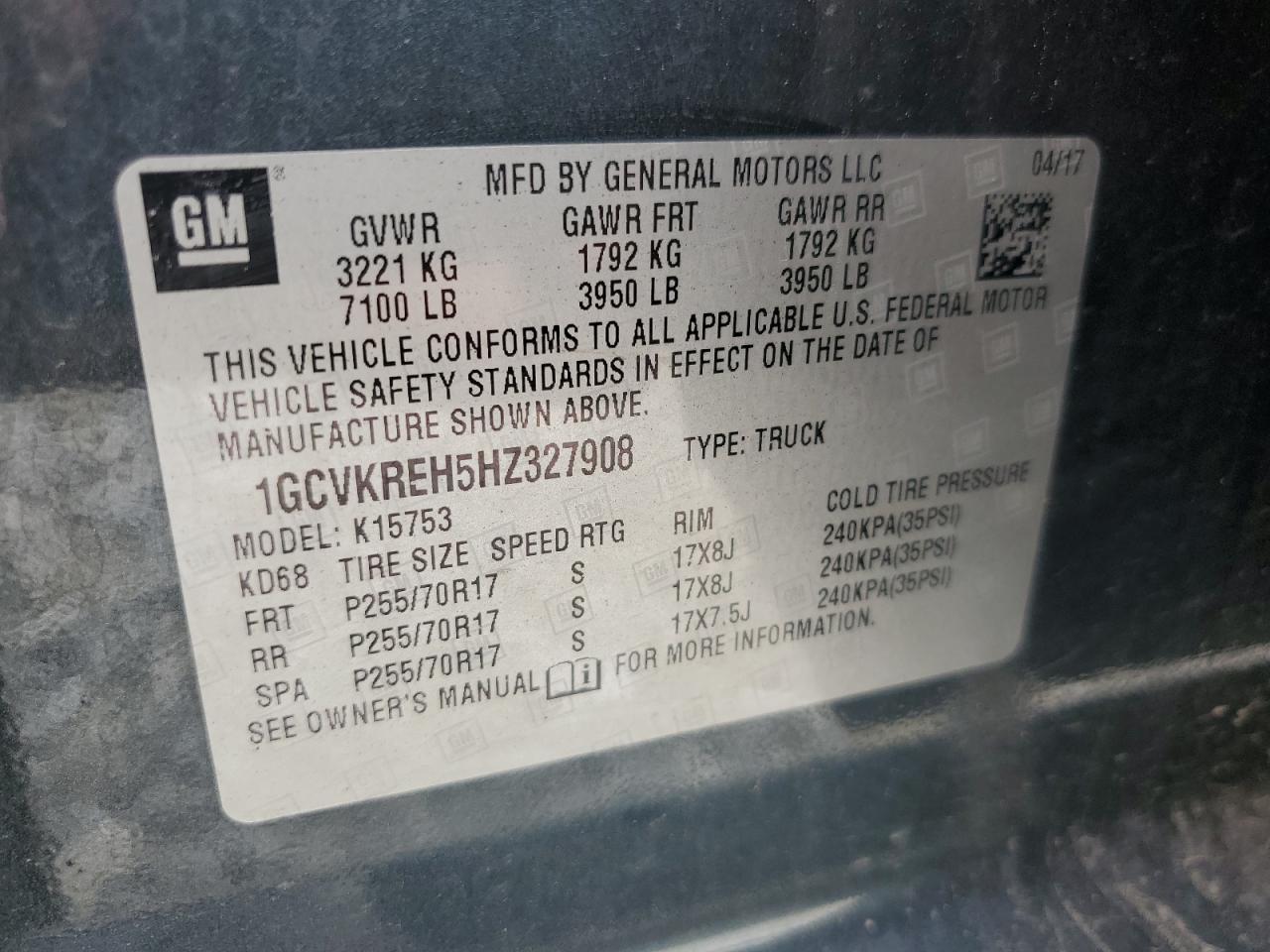 Photo 11 VIN: 1GCVKREH5HZ327908 - CHEVROLET SILVERADO 