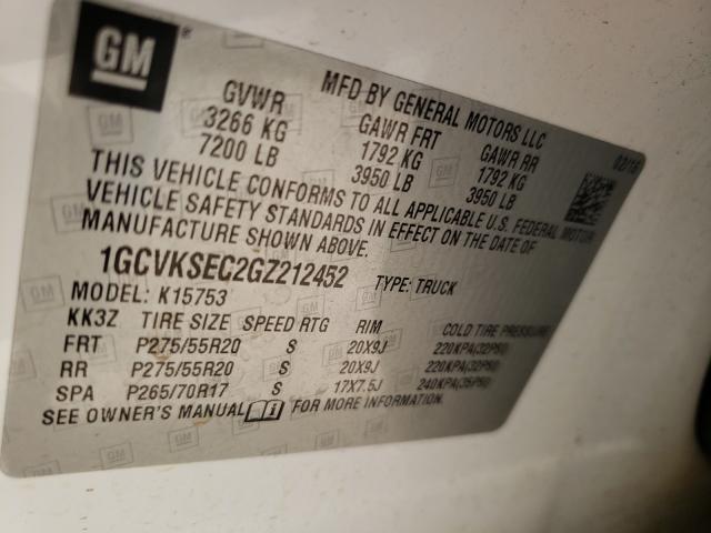 Photo 9 VIN: 1GCVKSEC2GZ212452 - CHEVROLET SILVERADO 