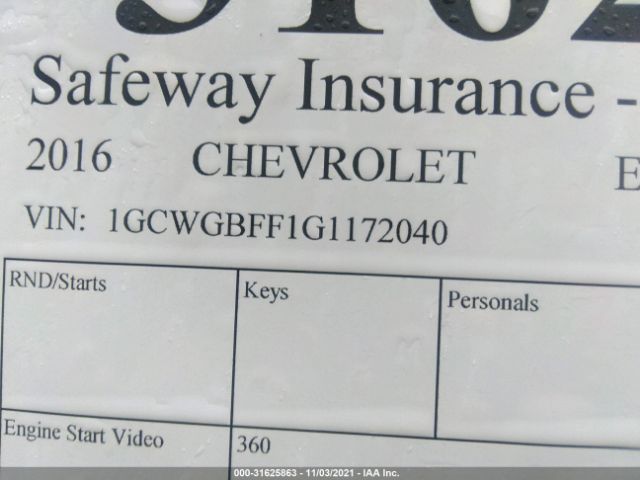 Photo 8 VIN: 1GCWGBFF1G1172040 - CHEVROLET EXPRESS CARGO VAN 