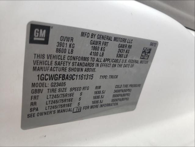 Photo 9 VIN: 1GCWGFBA9C1161315 - CHEVROLET EXPRESS G2 