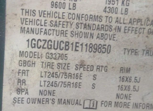 Photo 8 VIN: 1GCZGUCB1E1189850 - CHEVROLET EXPRESS CARGO VAN 