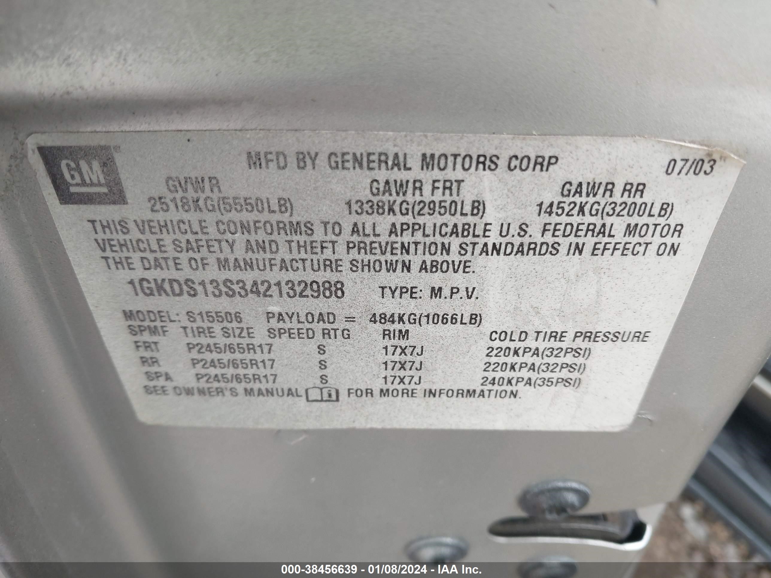 Photo 8 VIN: 1GKDS13S342132988 - GMC ENVOY 