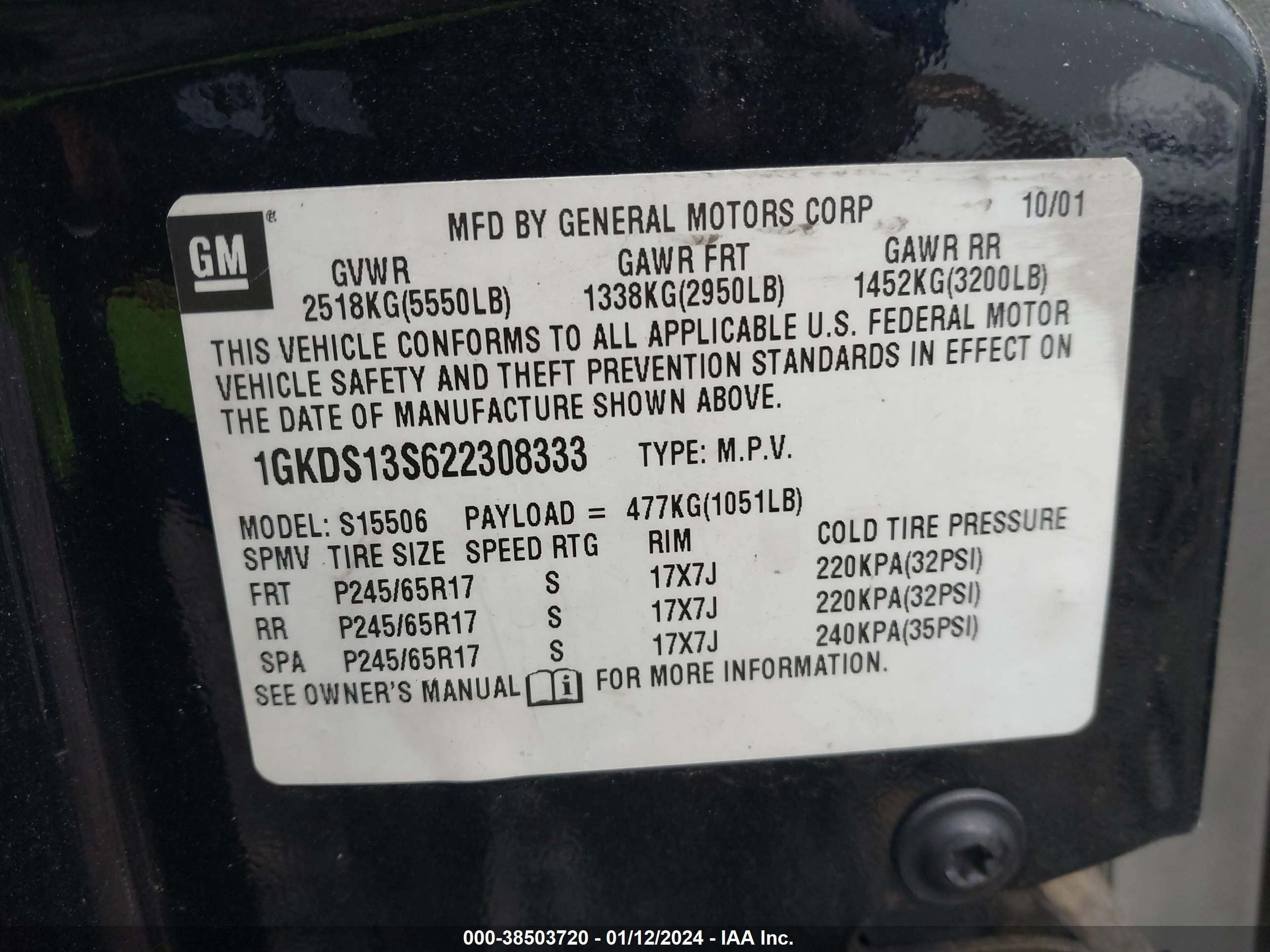 Photo 8 VIN: 1GKDS13S622308333 - GMC ENVOY 