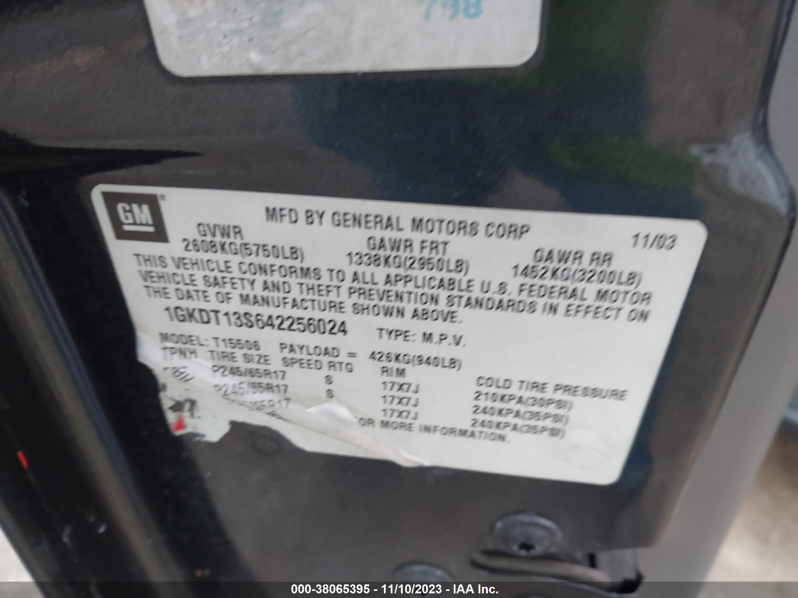 Photo 8 VIN: 1GKDT13S642256024 - GMC ENVOY 