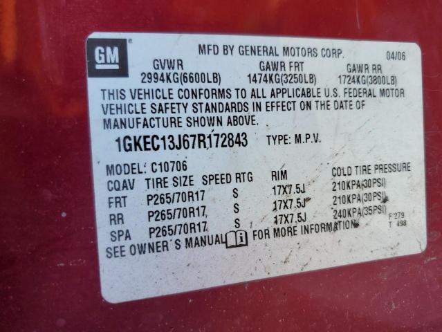 Photo 12 VIN: 1GKEC13J67R172843 - GMC YUKON 