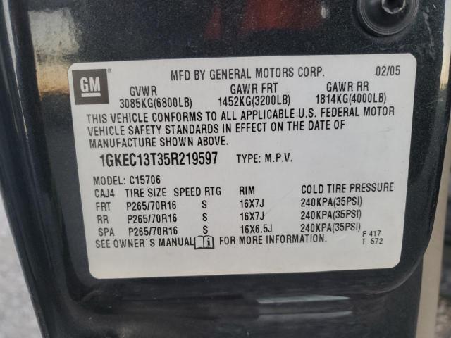 Photo 12 VIN: 1GKEC13T35R219597 - GMC YUKON 