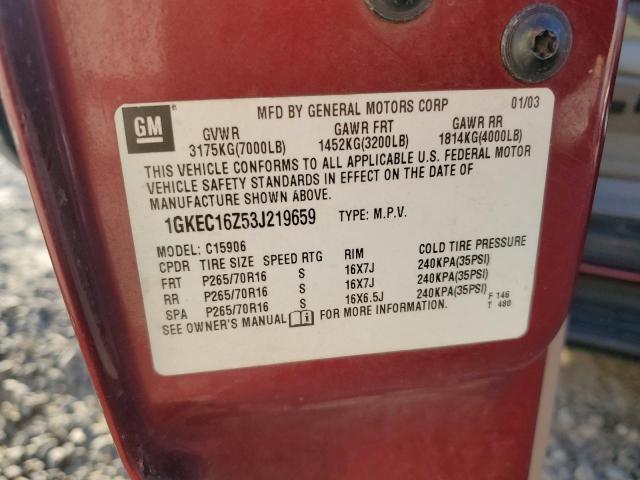 Photo 12 VIN: 1GKEC16Z53J219659 - GMC YUKON 