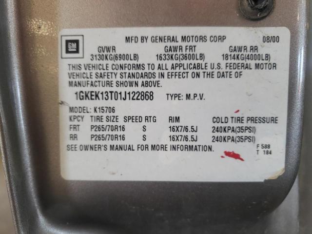 Photo 12 VIN: 1GKEK13T01J122868 - GMC YUKON 