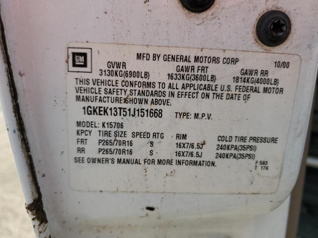 Photo 13 VIN: 1GKEK13T51J151668 - GMC YUKON 