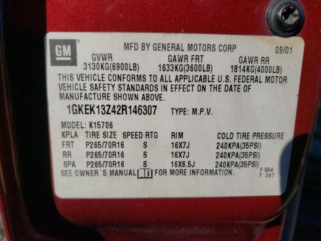 Photo 12 VIN: 1GKEK13Z42R146307 - GMC YUKON 