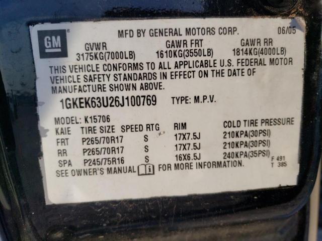 Photo 12 VIN: 1GKEK63U26J100769 - GMC YUKON 