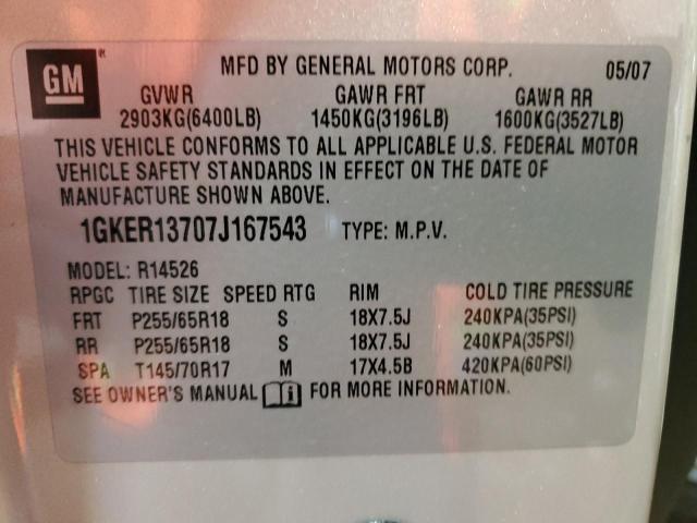 Photo 12 VIN: 1GKER13707J167543 - GMC ACADIA 