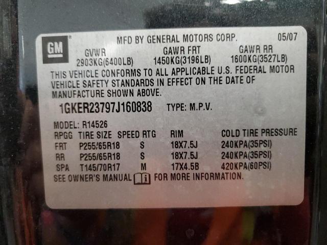 Photo 12 VIN: 1GKER23797J160838 - GMC ACADIA SLT 